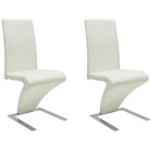 vidaXL Chaises à manger lot de 2 blanc similicuir pas cher