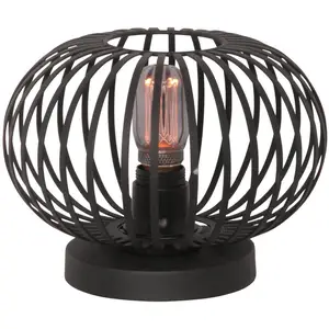 Freelight Lampe de table Aglio, Ø 25 cm, noir, métal pas cher