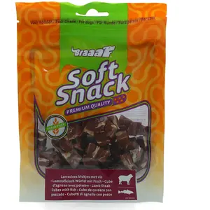 Comparateur de prix : Nourriture sèche pour Chiens Braaaf Lamb Steak Cubes avec Poisson 1 x 1 cm