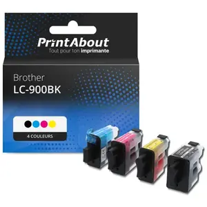 Comparateur de prix : PrintAbout Cartouche compatible Brother LC-900BK - 4 couleurs - Multipack