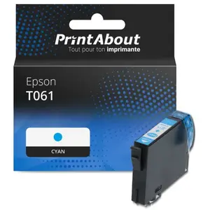 PrintAbout Cartouche compatible Epson T061 (C13T061240) - Cyan pas cher