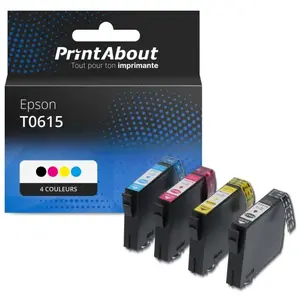 PrintAbout Cartouche compatible Epson T0615 - 4 couleurs - MultipackVendu parprintabout