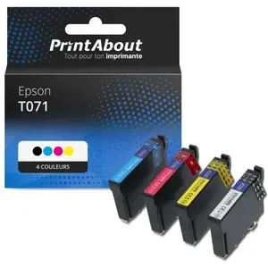 Comparateur de prix : PrintAbout Cartouche compatible Epson T071 (C13T071540) - 4 couleurs - Multipack