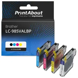 Comparateur de prix : PrintAbout Cartouche compatible Brother LC-985VALBP - 4 couleurs - Multipack