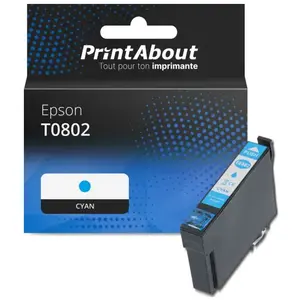 Comparateur de prix : PrintAbout Cartouche compatible Epson T0802 - Cyan