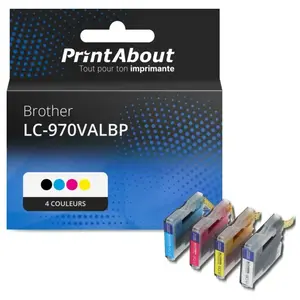 Comparateur de prix : PrintAbout Cartouche compatible Brother LC-970VALBP - 4 couleurs - Multipack