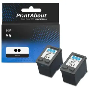 Comparateur de prix : PrintAbout Cartouche compatible HP 56 (C6656AE) - Noir - Multipack
