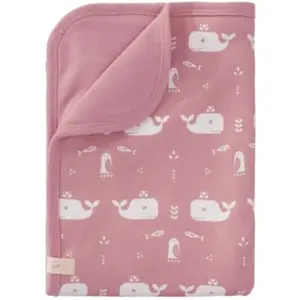 Fresk Couverture pour bébé baleine rose en coton bio (80 x 100 cm) pas cher