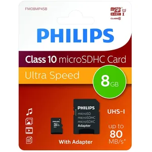 Comparateur de prix : Philips Philips FM08MP45B/10 Carte mémoire Micro SD Classe 10 8 Go