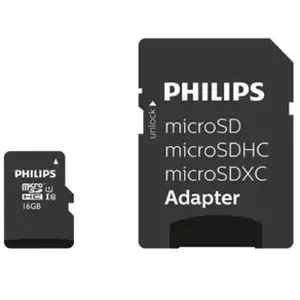 Comparateur de prix : Carte mémoire Philips MicroSDHC 16 Go avec adaptateur SD Noir