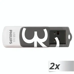 Philips Clés USB 3.0 Vivid 32 Go 2 pcs Blanc et gris