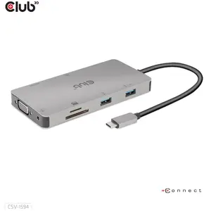 CLUB3D Club 3D USB Gen1 Type-C 9-in-1 hub - Station d'accueil - USB-C - VGA H... pas cher