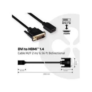 Comparateur de prix : Club 3D CAC-1211 - Câble adaptateur - liaison double - DVI-D mâle pour HDMI femelle - 2 m