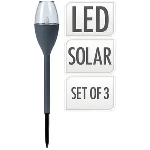 KOOPMAN Set 3 Lampes Solaires Couleur GrisVendu parkaufland