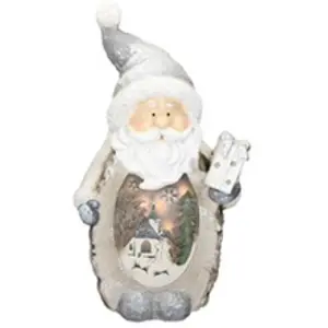 Comparateur de prix : ECD GERMANY Père Noël Déco Figure de Noël avec Eclairage LED, 52 cm, Blanc Chaud, Chapeau