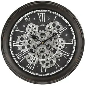 SEGNALE Home Styling - Horloge murale, loft, avec mécanisme visible pas cher