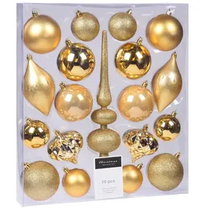 Nampook Wadiga - Set de 18 boules de Noël + 1 cimier doré pas cher