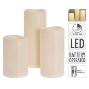 DecorativeLIghting Bougies LED - 3 pièces - Avec minuterie - Convient pour l'extérieur - WAYS pas cher