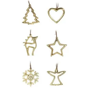 Wadiga Set de 6 décorations de Noël en aluminium doré pas cher