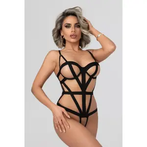 Christine - Harness Cut-Out Bodysuit Partition pas cher