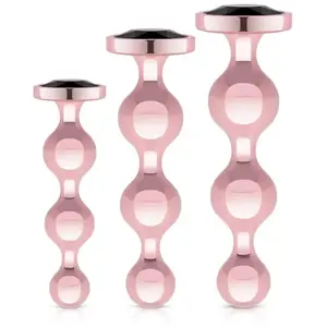 Rosy Gold - Ensemble de Plugs Anaux en Métal 3 Pièces - Or Rose pas cher