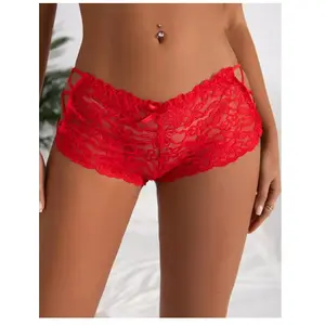 Christine Slip en dentelle - Rouge pas cher