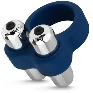 EasyToys Anneau Vibrant pour le Pénis - BleuVendu paradam-et-eve