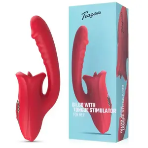 Teazers - Dildo avec stimulateur de clitoris - RougeVendu paradam-et-eve