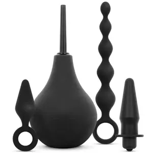 EasyToys Online Only Ensemble Plug Anal et Douche - Noir pas cher