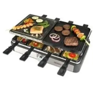 Bourgini Plaque électrique Gourmette Raclette Grill 1300w pas cher