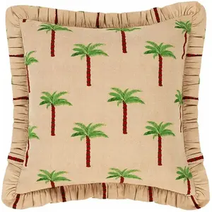 Anna + Nina - Coussin Les Palmiers  Marron taille unique