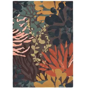 Tapis de salon moderne en laine multicolore Estella