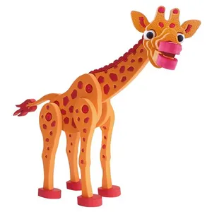 Toi-Toys Puzzle 3D girafe junior 31,5 cm mousse orange 104 pièces pas cher