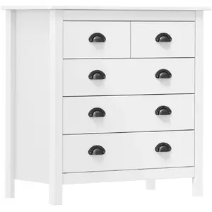 vidaXL Buffet Hill Blanc 79x40x80 cm Bois de pin solide pas cher