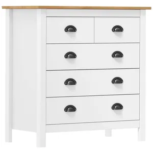 vidaXL Buffet Hill Blanc 79x40x80 cm Bois de pin solide pas cher
