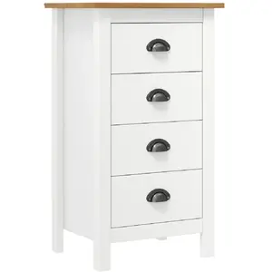 Comparateur de prix : vidaXL Buffet Hill Blanc 46x35x80 cm Bois de pin solide