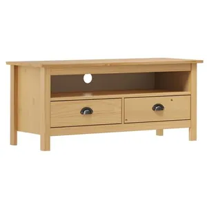 vidaXL Meuble TV Hill Range Marron miel 110x40x47cm Bois de pin solide pas cher