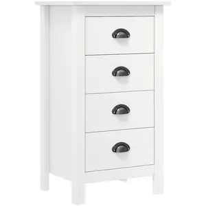 vidaXL Buffet Hill Blanc 46x35x80 cm Bois de pin solide pas cher