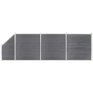 Comparateur de prix : vidaXL Ensemble de clôture WPC 3 Carré + 1 Incliné 619 x 186 cm Gris