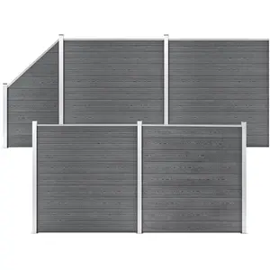 Comparateur de prix : vidaXL Ensemble de clôture WPC 4 Carré + 1 Incliné 792 x 186 cm Gris