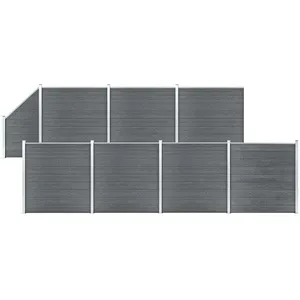 Comparateur de prix : vidaXL Ensemble de clôture WPC 7 Carré + 1 Incliné 1311x186 cm Gris