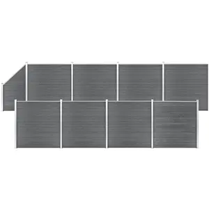 Comparateur de prix : vidaXL Ensemble de clôture WPC 8 Carré + 1 Incliné 1484x186 cm Gris