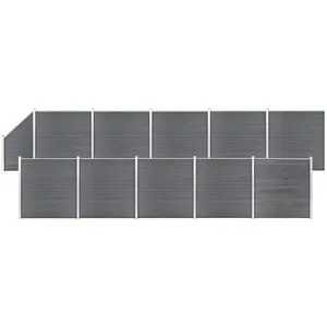 Comparateur de prix : vidaXL Ensemble de clôture WPC 10 Carré + 1 Incliné 1830x186 cm Gris