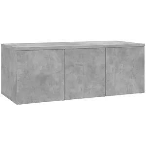 vidaXL Meuble TV Gris béton 80x34x30 cm Aggloméré pas cher