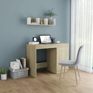 vidaXL Bureau Chêne sonoma 100x50x76 cm Aggloméré pas cher