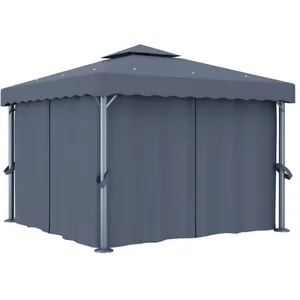 Comparateur de prix : vidaXL Tonnelle avec rideau 3x3 m Anthracite Aluminium
