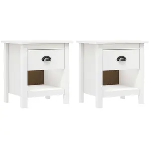 vidaXL Tables de chevet 2 pcs Hill 46x35x49,5 cm Bois de pin solide pas cher