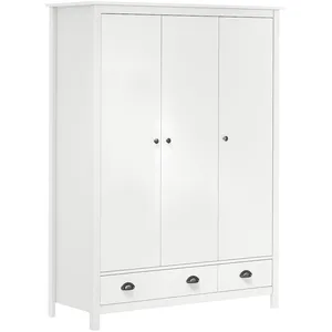 Comparateur de prix : Non communiqué vidaXL Garde-robe à 3 portes Hill Blanc 127x50x170 cm Bois pin solide