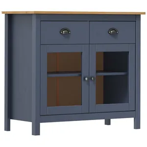 vidaXL Buffet Hill Gris 90x40x80 cm Bois de pin solide