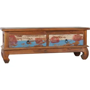 vidaXL Meuble TV 110x35x40 cm Bois de teck recyclé
